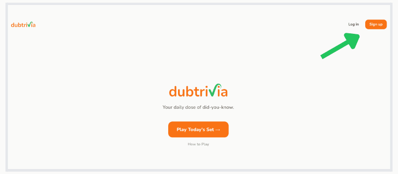 Sign up screenshot