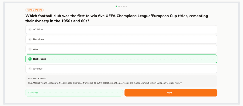 Multiple choice screenshot